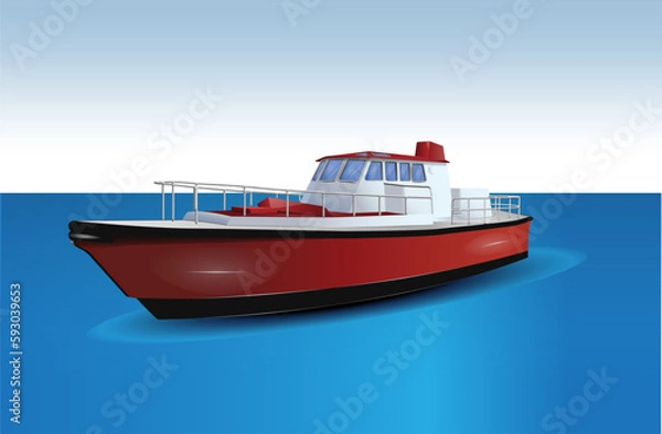 Obraz Motor Boat Vector (Editable)