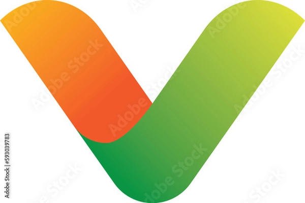 Obraz Letter V Logo Modern Technology