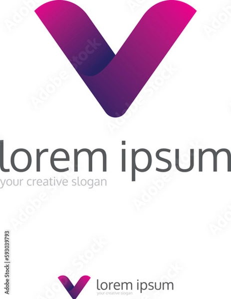 Obraz Letter V Logo Modern Technology