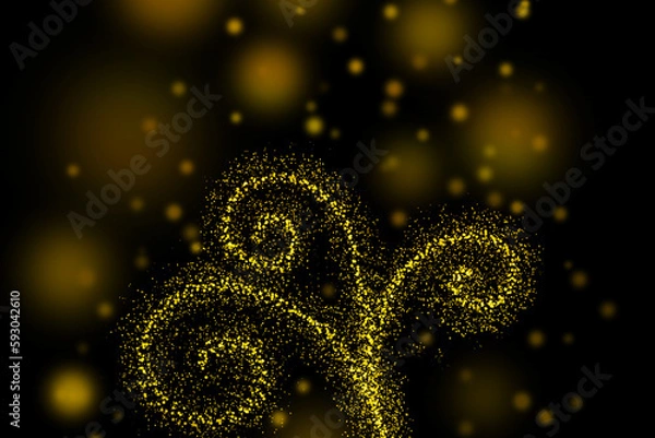 Obraz Realistic Colorful bokeh sparkle light effects on black background	
