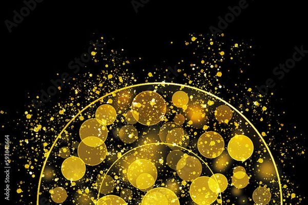 Fototapeta Realistic Colorful bokeh sparkle light effects on black background	
