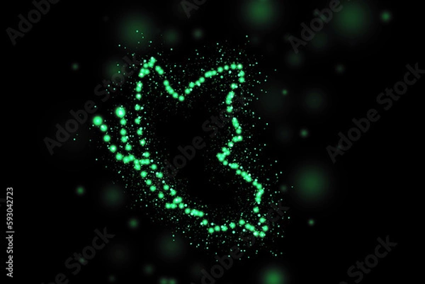 Obraz Realistic Colorful bokeh sparkle light effects on black background	
