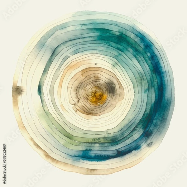 Obraz watercolor tree rings