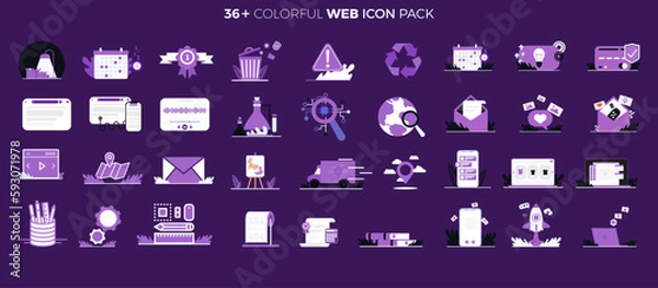 Fototapeta Mega colorful Businesses icon pack