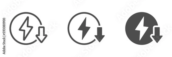 Fototapeta Energy reduction vector icons set