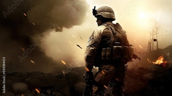 Fototapeta Battlefield Generative AI