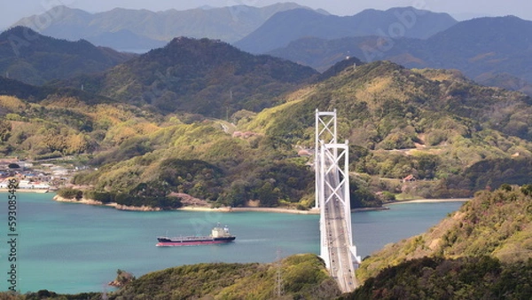 Obraz 向島高見山展望台からの因島大橋方向2