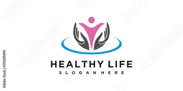 Fototapeta Health life logo design unique concept Premium Vector Part 4