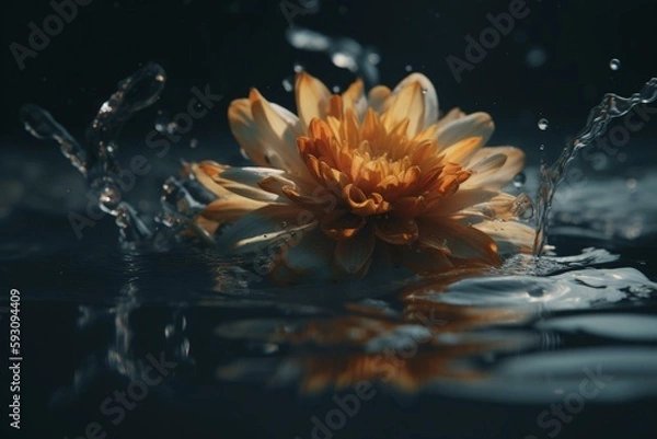 Fototapeta flower in the water. Generative AI