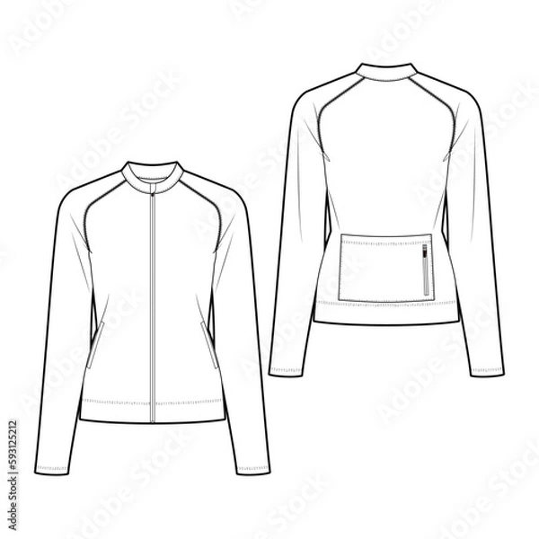 Obraz Running jacket fashion vector sketch, Apparel template  - Illustrator CC