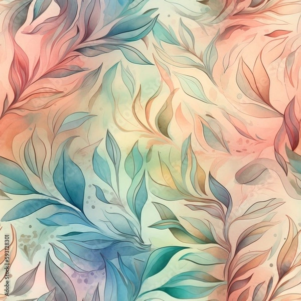 Fototapeta Beautiful Watercolor Blend in a Seamless Pattern