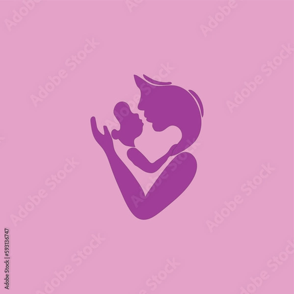 Obraz  happy moms day vector drawing illustration