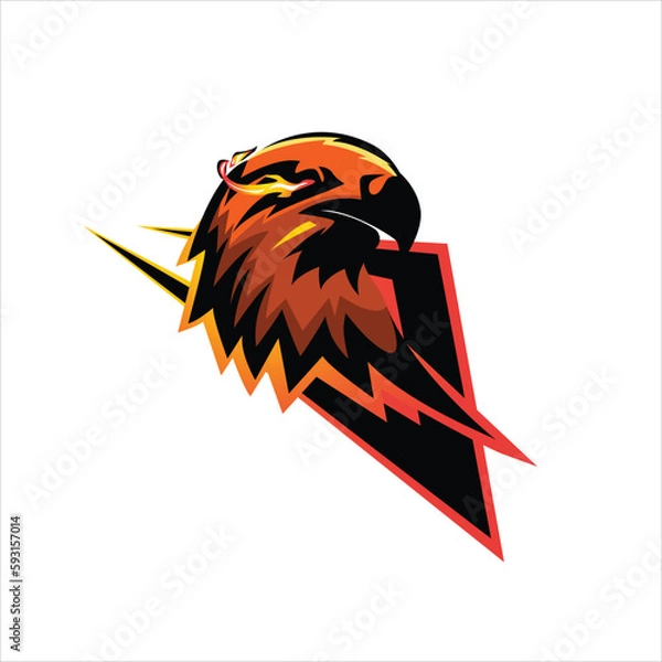 Fototapeta eagle head esports mascot logo