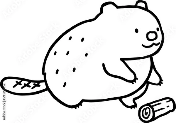 Fototapeta beaver coloring outline