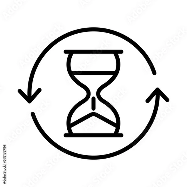 Fototapeta hourglass outline vector icon. repeat time stock vector icon for web, mobile app and ui design