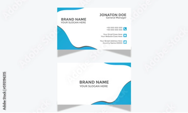 Fototapeta Minimal Modern Corporate and Creative Business Card Design Template Double-sided -Horizontal Name Card Simple and Clean Visiting  Card Vector illustration Colorful Business Card Professional
