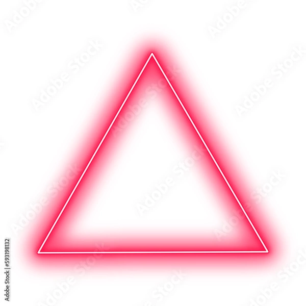 Obraz Neon Red Equilateral Triangle Geometry Shape Outline Stroke