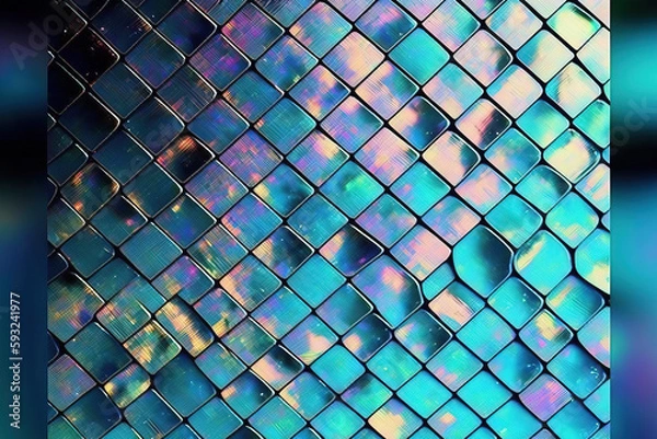 Fototapeta Abstract trendy rainbow holographic background. Iridescent colorful geneartive texture