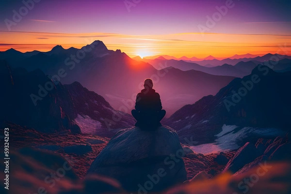 Obraz yoga at sunset