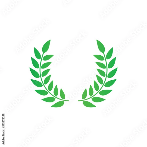 Obraz Laurel wreath icon with green gradient