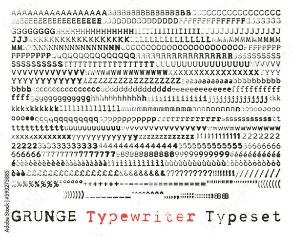 Fototapeta Grunge typewriter typeset