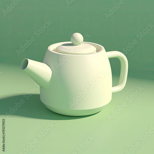 Fototapeta Softly Lit Isometric Porcelain Object: A Trending Modular Constructivism 
