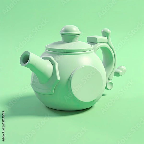 Fototapeta Softly Lit Isometric Porcelain Object: A Trending Modular Constructivism 
