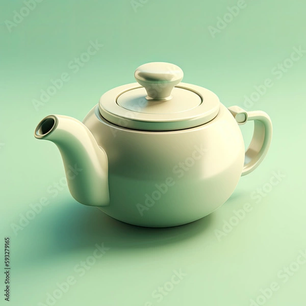 Fototapeta Softly Lit Isometric Porcelain Object: A Trending Modular Constructivism 
