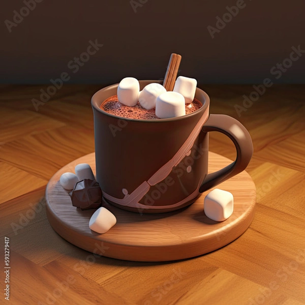 Fototapeta Softly Lit Isometric Porcelain Object: A Trending Modular Constructivism 
