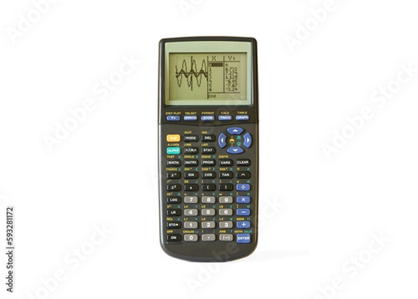 Obraz Advanced graphing calculator showing the graph and the data on the screen