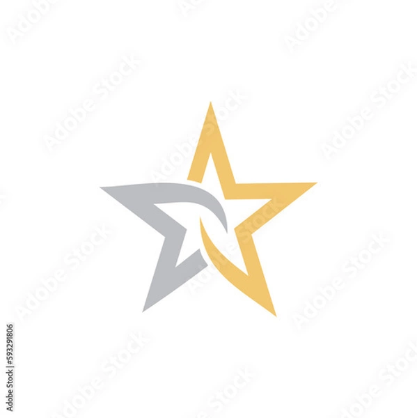 Fototapeta star icon design in line art and minimalist style.
