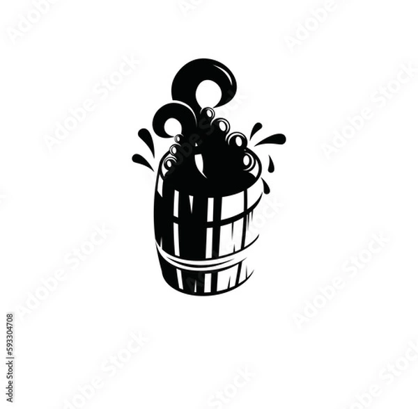 Fototapeta squid in a barrel style design,
great for your logo design.