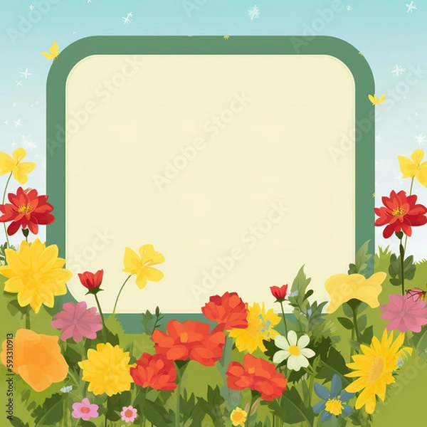 Obraz flower grove with blank label 