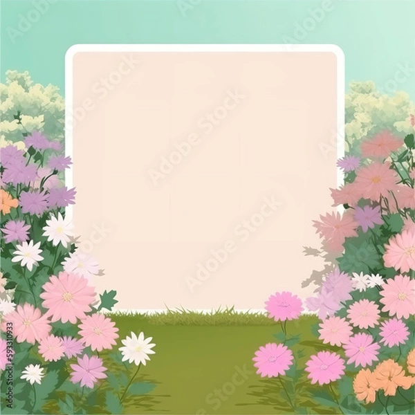 Obraz flower grove with blank label 