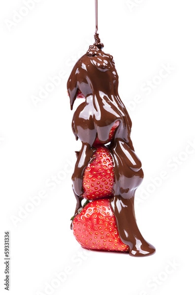 Obraz chocolate and strawberries - delicious dessert