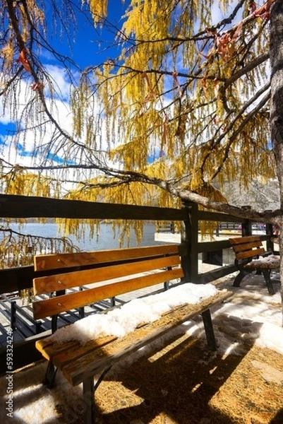 Fototapeta Spectacular scenery in the high mountains of western Sichuan, China, with different seasons