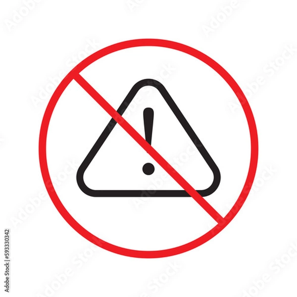 Fototapeta No exclamation point vector icon. Forbidden exclamation point icon. No exclamation point flat sign design. Prohibited calling vector icon. Warning, caution, attention, restriction symbol pictogram