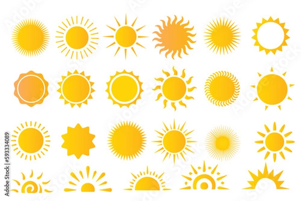 Obraz set of sun icons