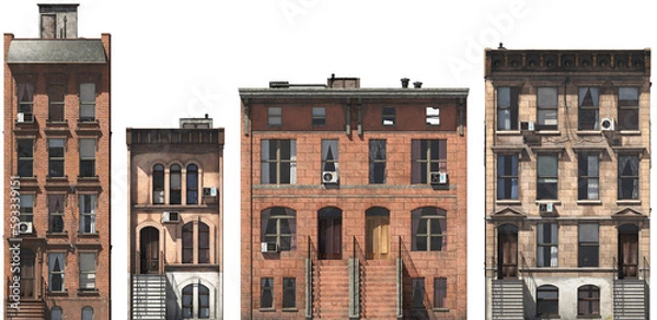 Obraz city buildings isolated 3d render