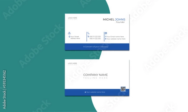 Fototapeta Modern and Exclusive business card Template design with Blue color