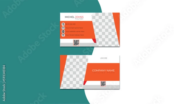 Fototapeta Modern and Exclusive business card Template design mixed color with picture