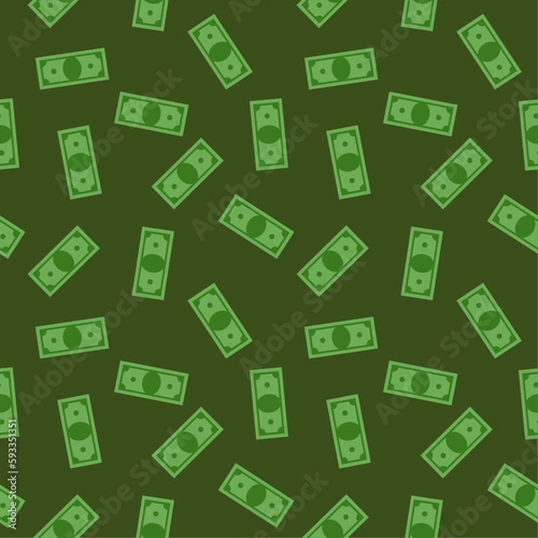 Obraz Green paper money seamless pattern