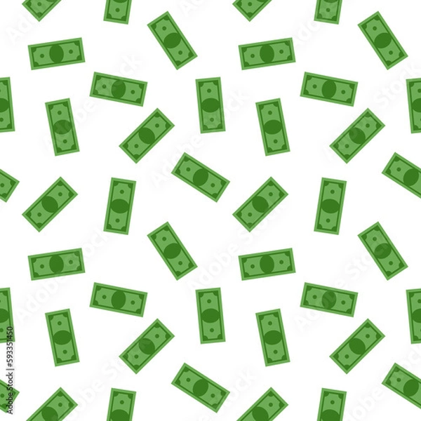 Obraz Green paper money seamless pattern