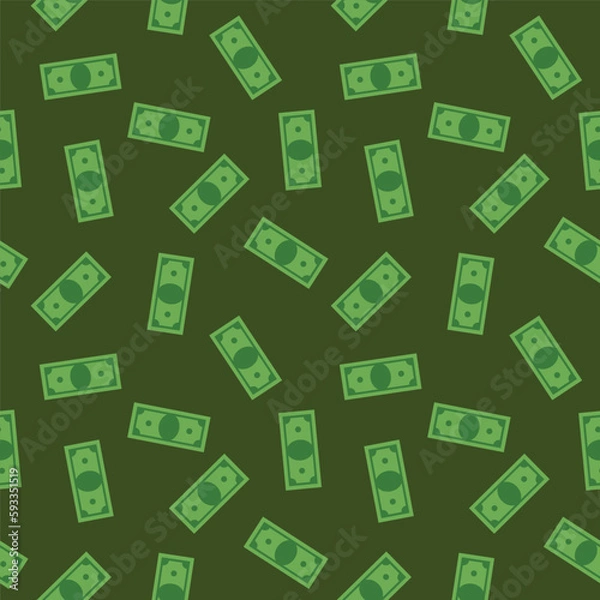 Obraz Green paper money seamless pattern
