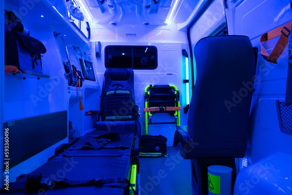 Obraz Inside an Ambulance car