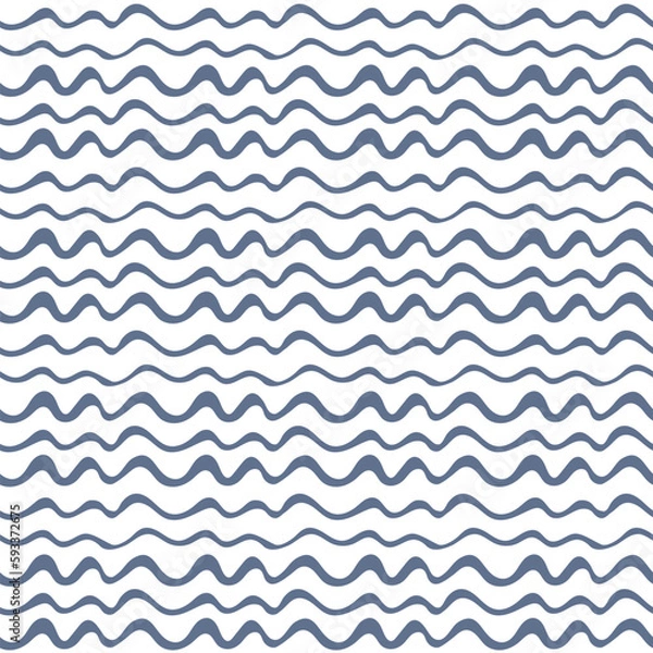 Fototapeta Background of hand drawn wavy lines. Geometric seamless pattern