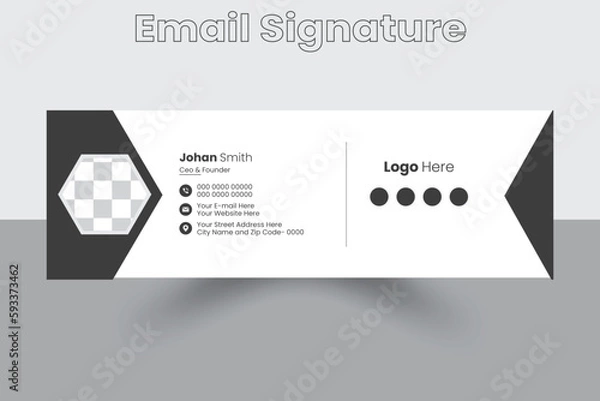 Obraz Email signature template, email signature template generator,  Modern and minimalist email signature or email footer template 