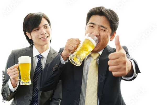 Fototapeta 乾杯する二人のビジネスマン
