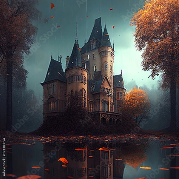 Fototapeta Wild Old Castle Generative AI