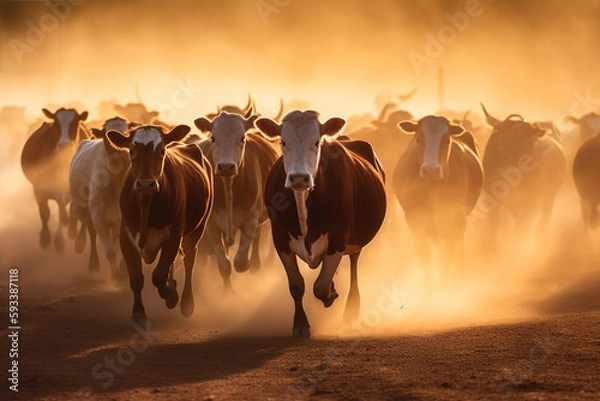 Obraz Cattle in the field - agribusiness - AI Technology